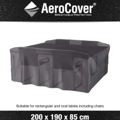 AEROCOVER - Housse de protection respirante pour table de jardin pour table 200x190xh85 cm