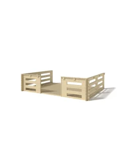 ALTANKA - Abri de jardin en bois - 4x4 m + terrasse avec balustrade et avant-toit en bois - 28 m2 - dom371+dom618+dom548+pod04 - altanka