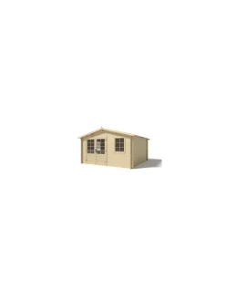 ALTANKA - Abri de jardin en bois - 4x4 m + terrasse avec balustrade et avant-toit en bois - 28 m2 - dom371+dom618+dom548+pod04 - altanka