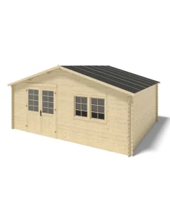 ALTANKA - Abri de jardin en bois - 6x5 m + terrasse avec balustrade et avant-toit en bois - 48 m2 - dom747+dom556+dom558+pod04 - altanka