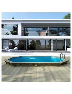ALTANKA - Piscine en bois nemo 5,79x3,49 - h.1,45 m fixations à visser - bas7304ospl - altanka