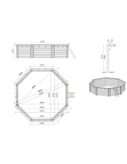 ALTANKA - Piscine en bois 5,37x5,37 - h.1,31 m autoportante - bas90osp+sza8 - altanka