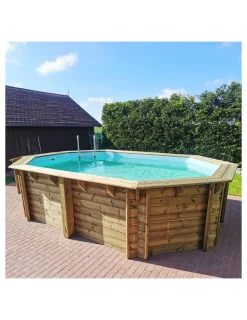 ALTANKA - Piscine en bois nemo 4,3x3 - h.1,18 m cadre en métal, sans dalle béton - bas7302ospu+sza - altanka