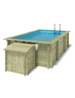 ALTANKA - Piscine en bois aqua 4,65x2,85 - h.1,24 m fixations à sceller - bas7306ospi+sza - altanka
