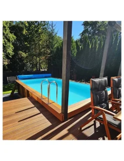 ALTANKA - Piscine en bois aqua 4,65x2,85 - h.1,24 m fixations à sceller - bas7306ospi+sza - altanka