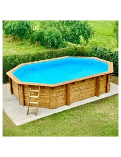 ALTANKA - Piscine en bois nemo 7,3x3,97 - h.1,45 m cadre en métal, sans dalle béton - bas7305ospu+sza - altanka