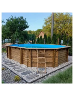 ALTANKA - Piscine en bois nemo 7,3x3,97 - h.1,45 m cadre en métal, sans dalle béton - bas7305ospu+sza - altanka