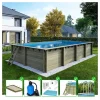 ALTANKA - Piscine en bois aqua 8,5x4,35 - h.1,45 m cadre en métal, sans dalle béton - bas7309ospu - altanka