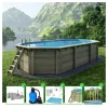 ALTANKA - Piscine en bois nemo 7,3x3,97 - h.1,45 m fixations à sceller - bas7305ospi - altanka