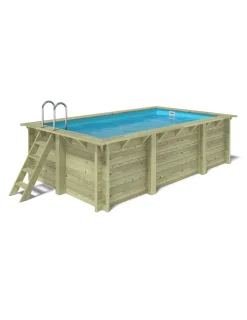 ALTANKA - Piscine en bois aqua 4,65x2,85 - h.1,24 m fixations à sceller - bas7306ospi - altanka