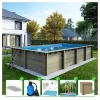 ALTANKA - Piscine en bois aqua 8,5x4,35 - h.1,45 m fixations à visser - bas7309ospl+sza - altanka