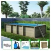 ALTANKA - Piscine en bois aqua 7x3,75 - h.1,45 m fixations à sceller - bas7308ospi+sza - altanka
