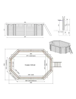 ALTANKA - Piscine en bois nemo 4,3x3 - h.1,31 m fixations à sceller - bas7303ospi+sza - altanka