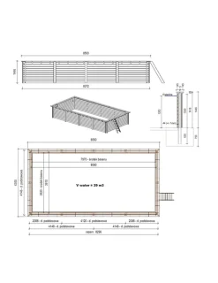 ALTANKA - Piscine en bois aqua 8,5x4,35 - h.1,45 m fixations à sceller - bas7309ospi - altanka
