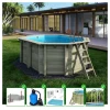 ALTANKA - Piscine en bois nemo 4,3x3 - h.1,31 m fixations à sceller - bas7303ospi - altanka
