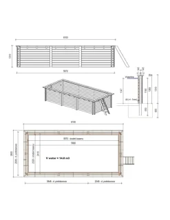 ALTANKA - Piscine en bois aqua 6,1x2,85 - h.1,31 m fixations à visser - bas7307ospl - altanka