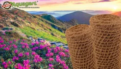 AQUAGART - 110 m filet anti-érosion, 1 m de large, liner pour bassin de jardin, natte en fibre de coco 450 g