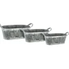 ATMOSPHERA - Lot de 3 jardinières en métal gris vintage