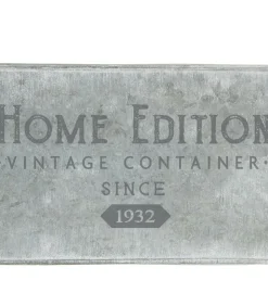 ATMOSPHERA - Porte plante déco vintage en zinc gris