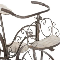 ATMOSPHERA - Porte plantes vélo en bois et métal aspect vintage h 59 cm