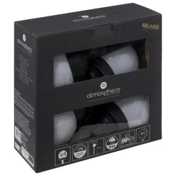 ATMOSPHERA CREATEUR D'INTERIEUR - Lot de 4 balises solaires "tea" h34cm noir et blanc