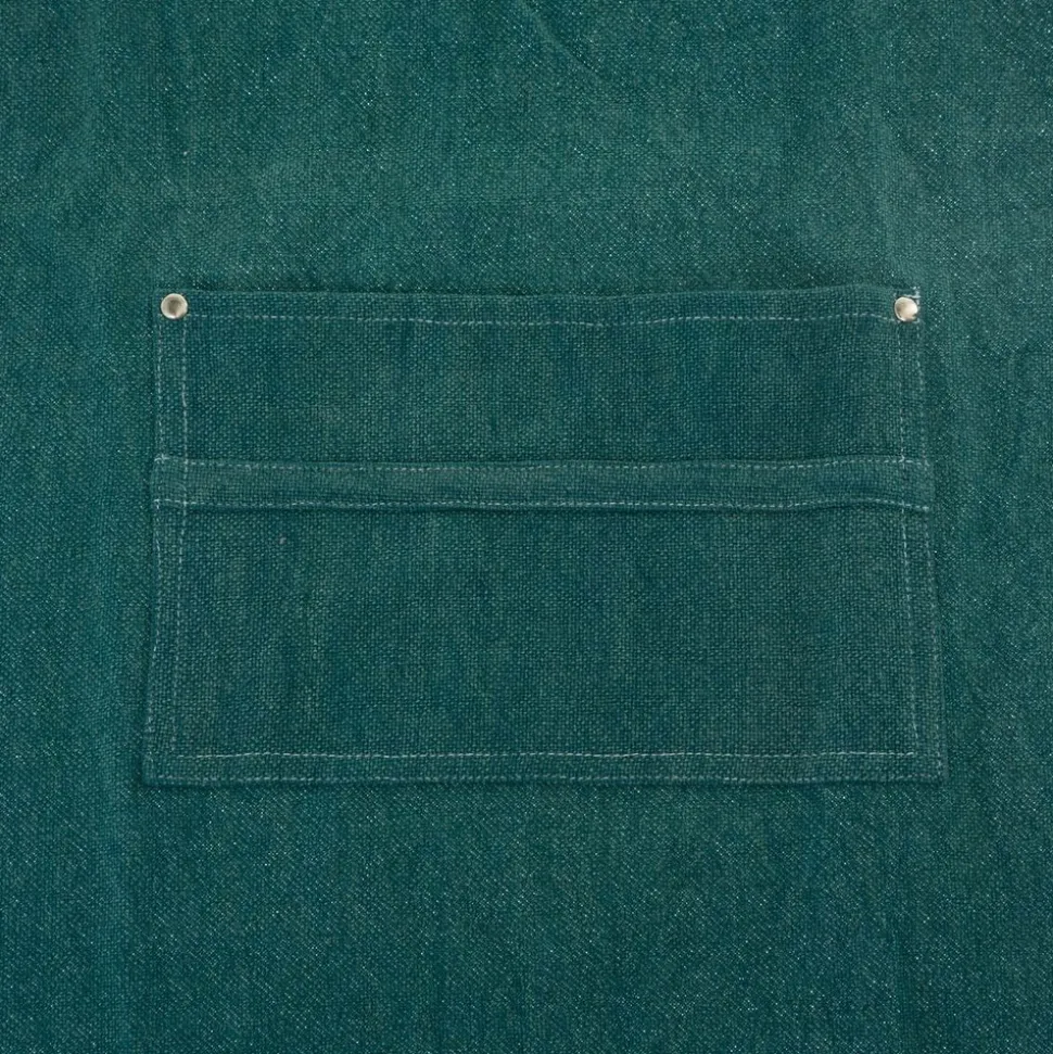 ATMOSPHERA CREATEUR D'INTERIEUR - Tablier "wild" - coton - bleu canard - 60x80 cm