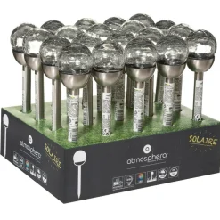 ATMOSPHERA CREATEUR D'INTERIEUR - Balise solaire "siva" - inox et verre - argent - h36 cm