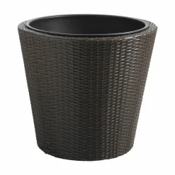 AUBRY GASPARD - Cache-pots en résine tressée (lot de 3) ronde