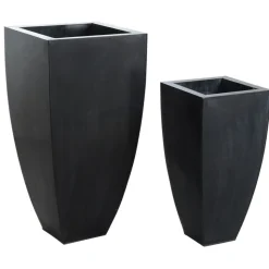 AUBRY GASPARD - Cache-pots en zinc noir (lot de 2)