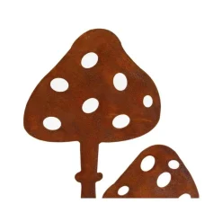 AUBRY GASPARD - Décor champignons sur pied en métal vieilli lot de 2