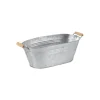 AUBRY GASPARD - Jardinière ovale zinc et bois petit modèle