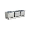 AUBRY GASPARD - Jardinière 3 pots en zinc brossé