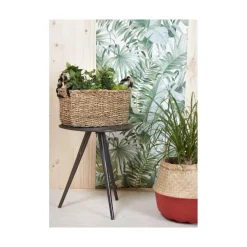 AUBRY GASPARD - Jardinières rectangulaires en jonc et zinc (lot de 3)