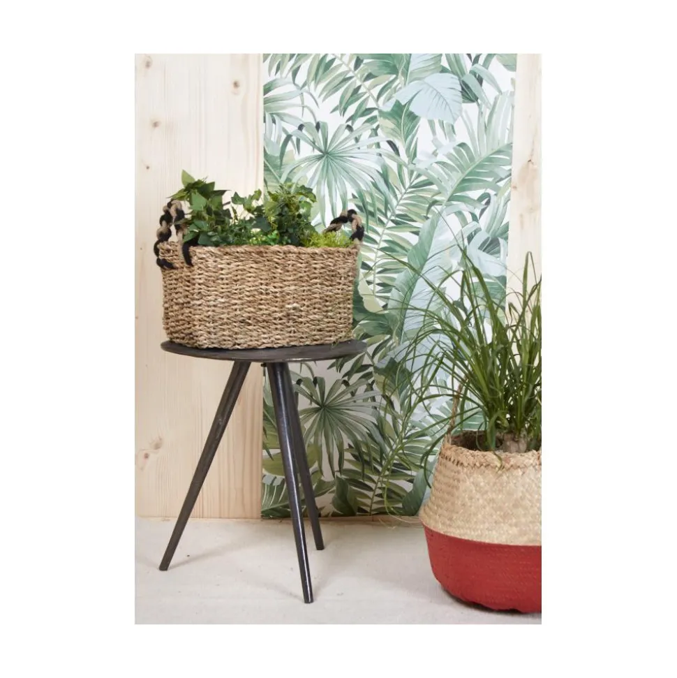 AUBRY GASPARD - Jardinières rectangulaires en jonc et zinc (lot de 3)