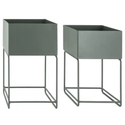 AUBRY GASPARD - Sellettes de jardin en métal (lot de 2) carré