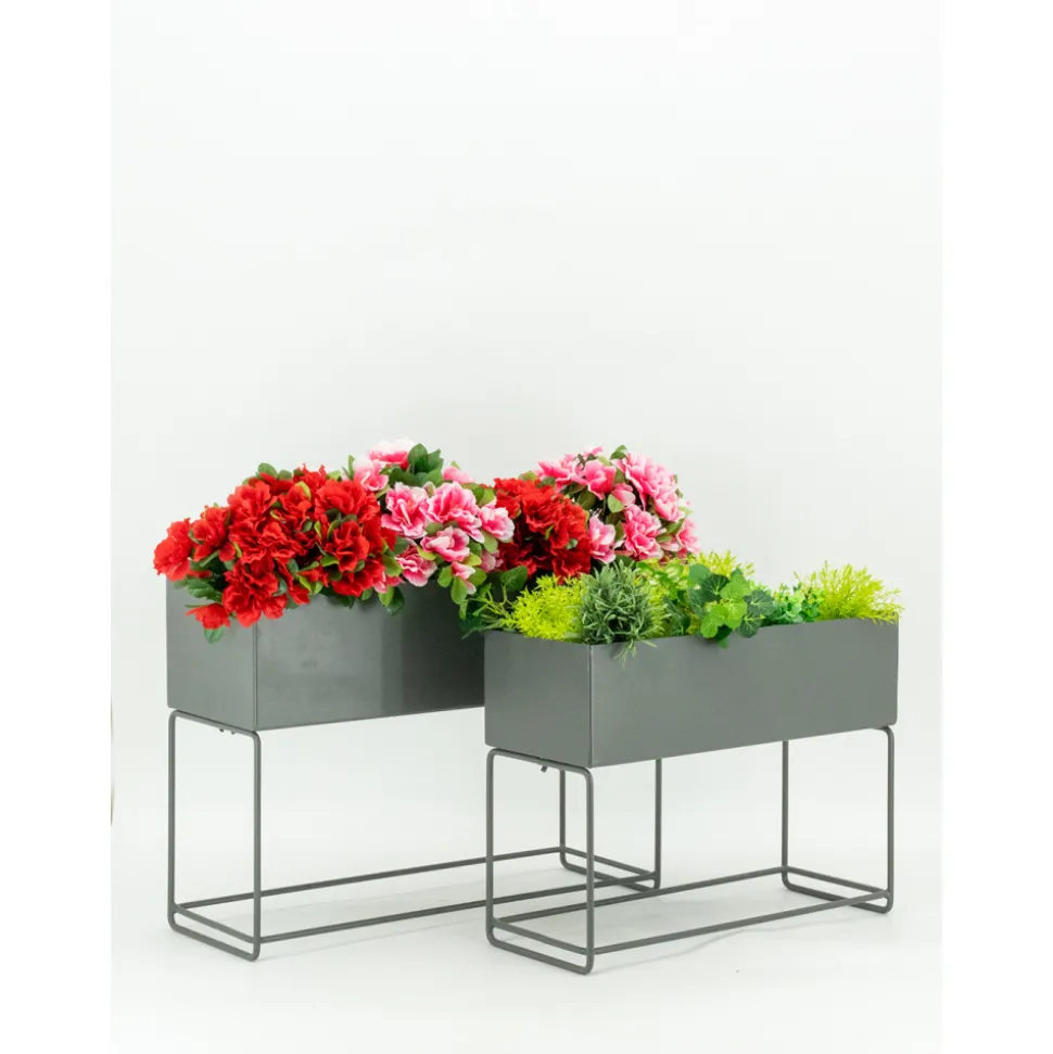 AUBRY GASPARD - Sellettes de jardin en métal (lot de 2) rectangulaire