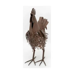 AUBRY GASPARD - Statue décorative en métal vieilli coq