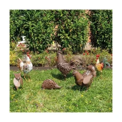 AUBRY GASPARD - Statue décorative en métal vieilli coq