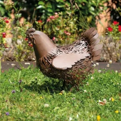 AUBRY GASPARD - Statue décorative en métal vieilli poule