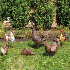 AUBRY GASPARD - Statue décorative en métal vieilli poule