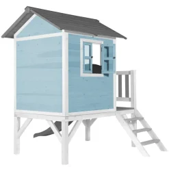 AXI - Axi maison enfant beach lodge xl en bleu avec toboggan en gris