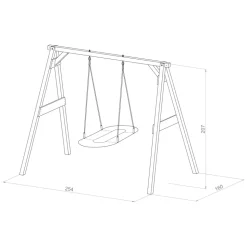 AXI - Axi portique en bois fsc marron avec balançoire nid d'oiseau enfant 100 cm roxy
