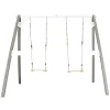 AXI - Axi portique en bois fsc gris / blanc avec 2 balançoires enfant