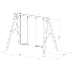 AXI - Axi portique en bois fsc gris / blanc avec 2 balançoires enfant