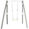AXI - Axi portique en bois fsc gris / blanc avec balançoire enfant