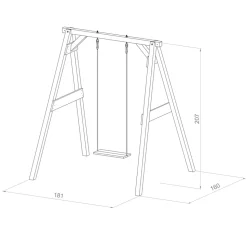 AXI - Axi portique en bois fsc gris / blanc avec balançoire enfant