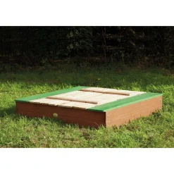 AXI - Bac à sable en hemlock avec bancs et couvercle ella 100 x 95 cm