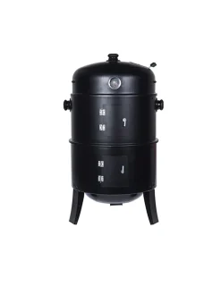 BBQ COLLECTION - Barbecue type baril pour fumer couleur noire bbq
