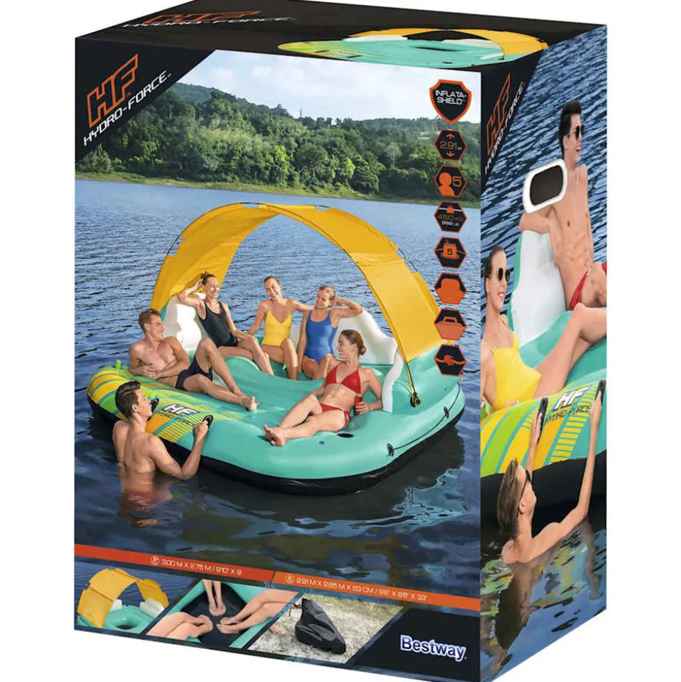 BESTWAY - Île de piscine gonflable 5 personnes sunny lounge 291x265x83cm