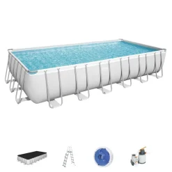 BESTWAY - Piscine tubulaire rectangulaire bestway power steel 7,32 x 3,66 x 1,32 m avec filtre à sable
